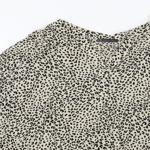 Marks and Spencer Womens Beige Animal Print  Basic Blouse Size 18