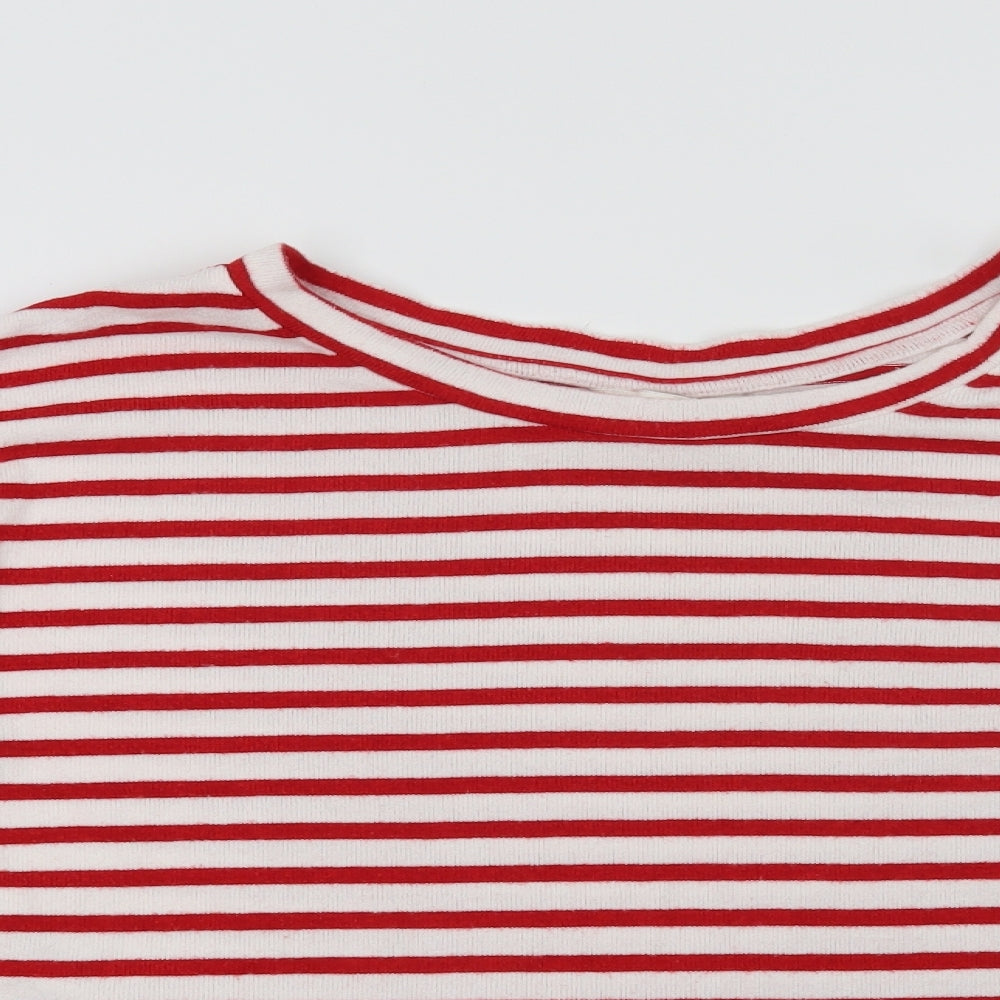 H&M Womens White Striped  Pullover Jumper Size XL