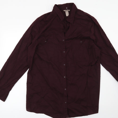 H&M Mens Red    Button-Up Size L