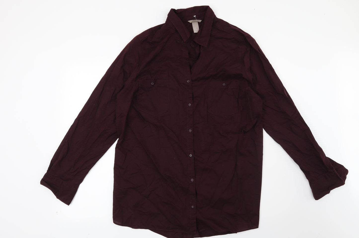 H&M Mens Red    Button-Up Size L