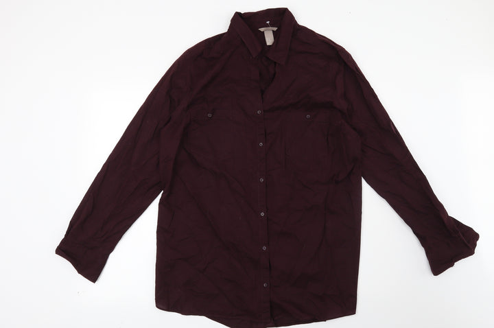 H&M Mens Red    Button-Up Size L