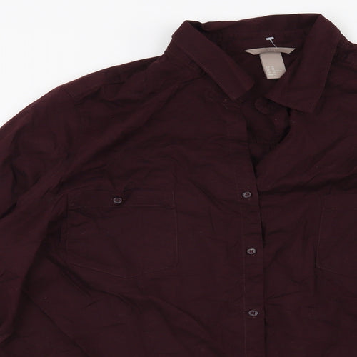 H&M Mens Red    Button-Up Size L
