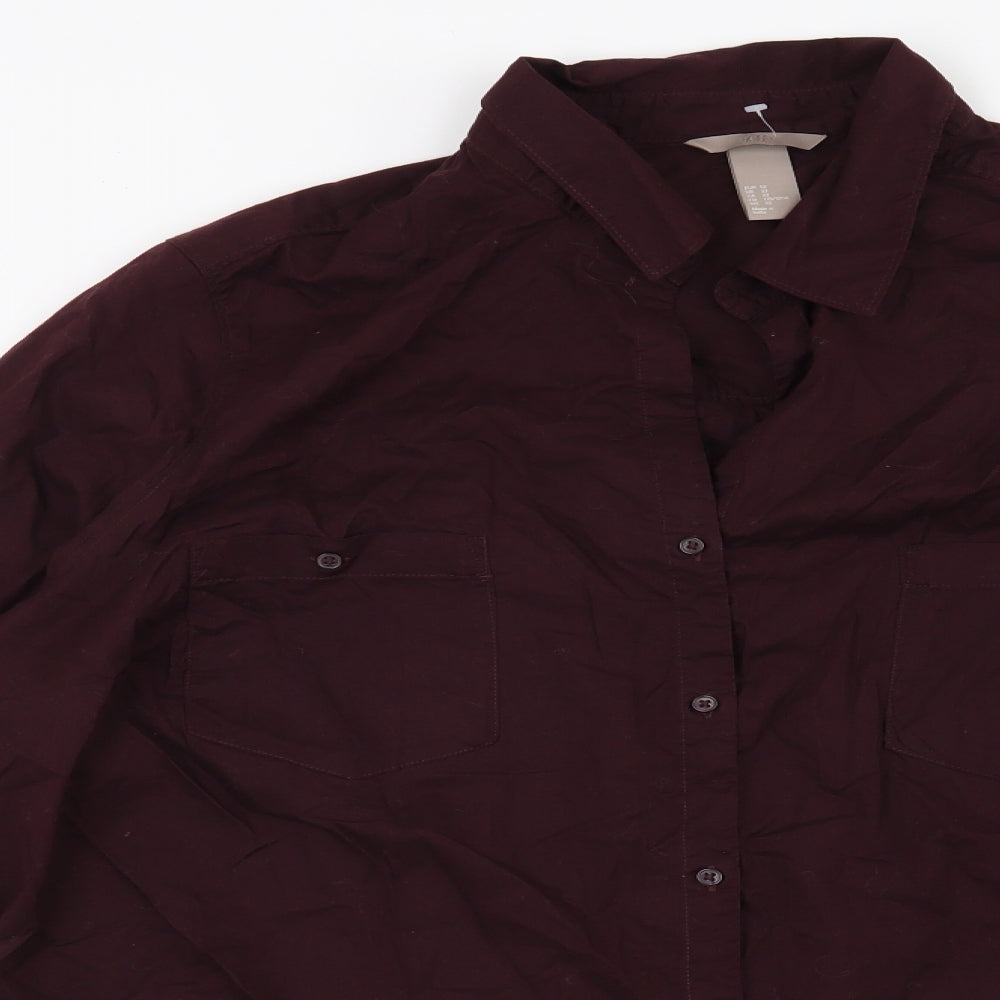 H&M Mens Red    Button-Up Size L