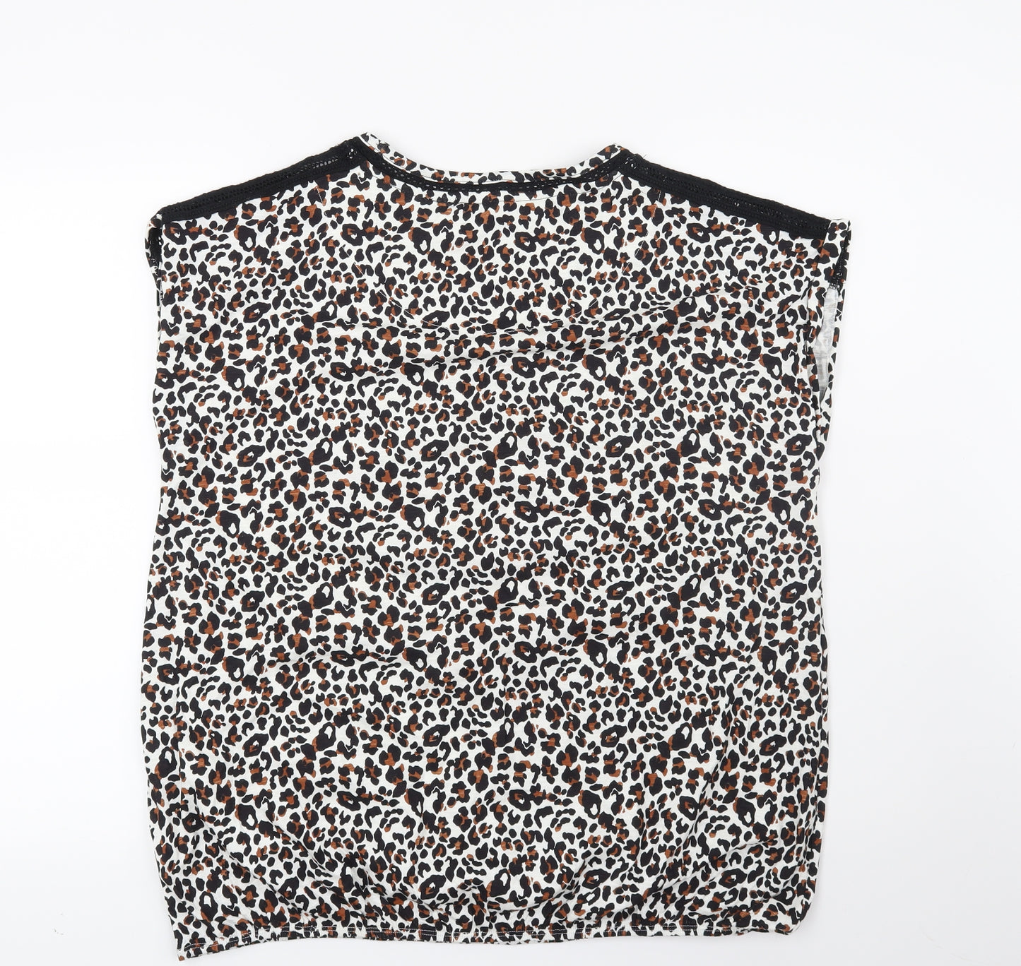 NEXT Womens White Animal Print  Basic Blouse Size 18