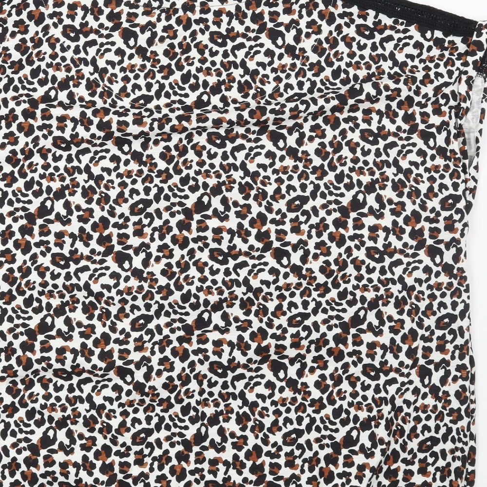 NEXT Womens White Animal Print  Basic Blouse Size 18