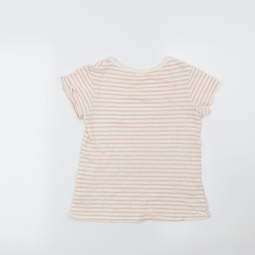 NEXT Girls Pink Striped  Basic T-Shirt Size 8 Years  - Star