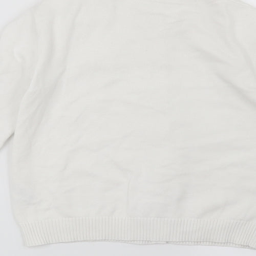 Nutmeg Girls White   Cardigan Jumper Size 9-10 Years