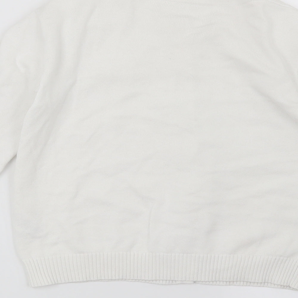 Nutmeg Girls White   Cardigan Jumper Size 9-10 Years