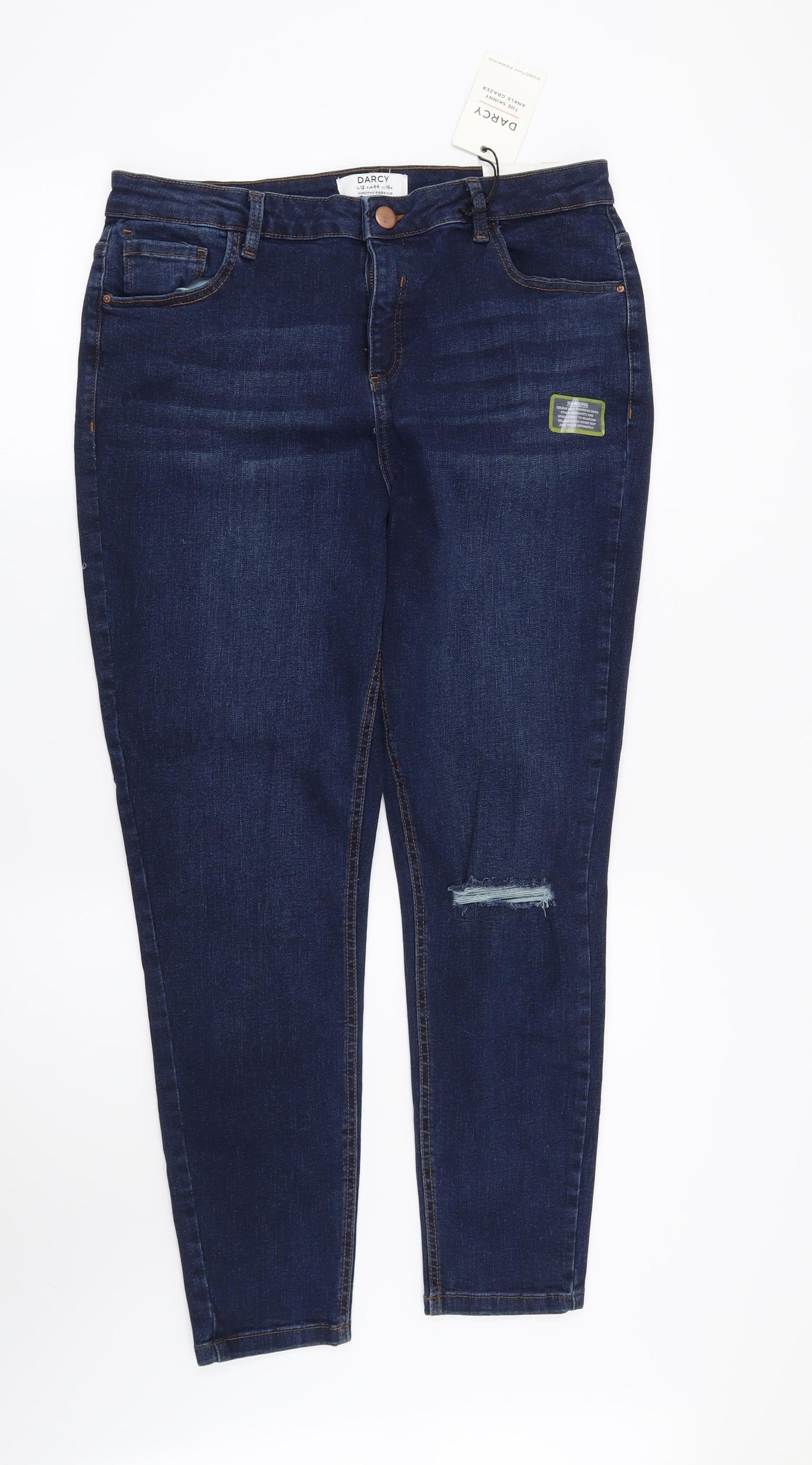 Dorothy Perkins Womens Blue   Skinny Jeans Size 16 L28 in