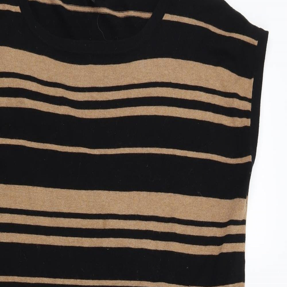 Warehouse Womens Brown Striped  Jumper Dress  Size 14