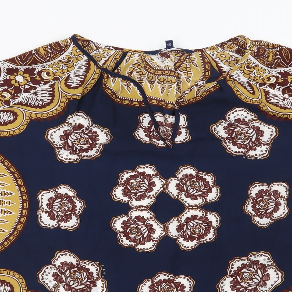 NEXT Womens Blue Paisley  Basic Blouse Size 12