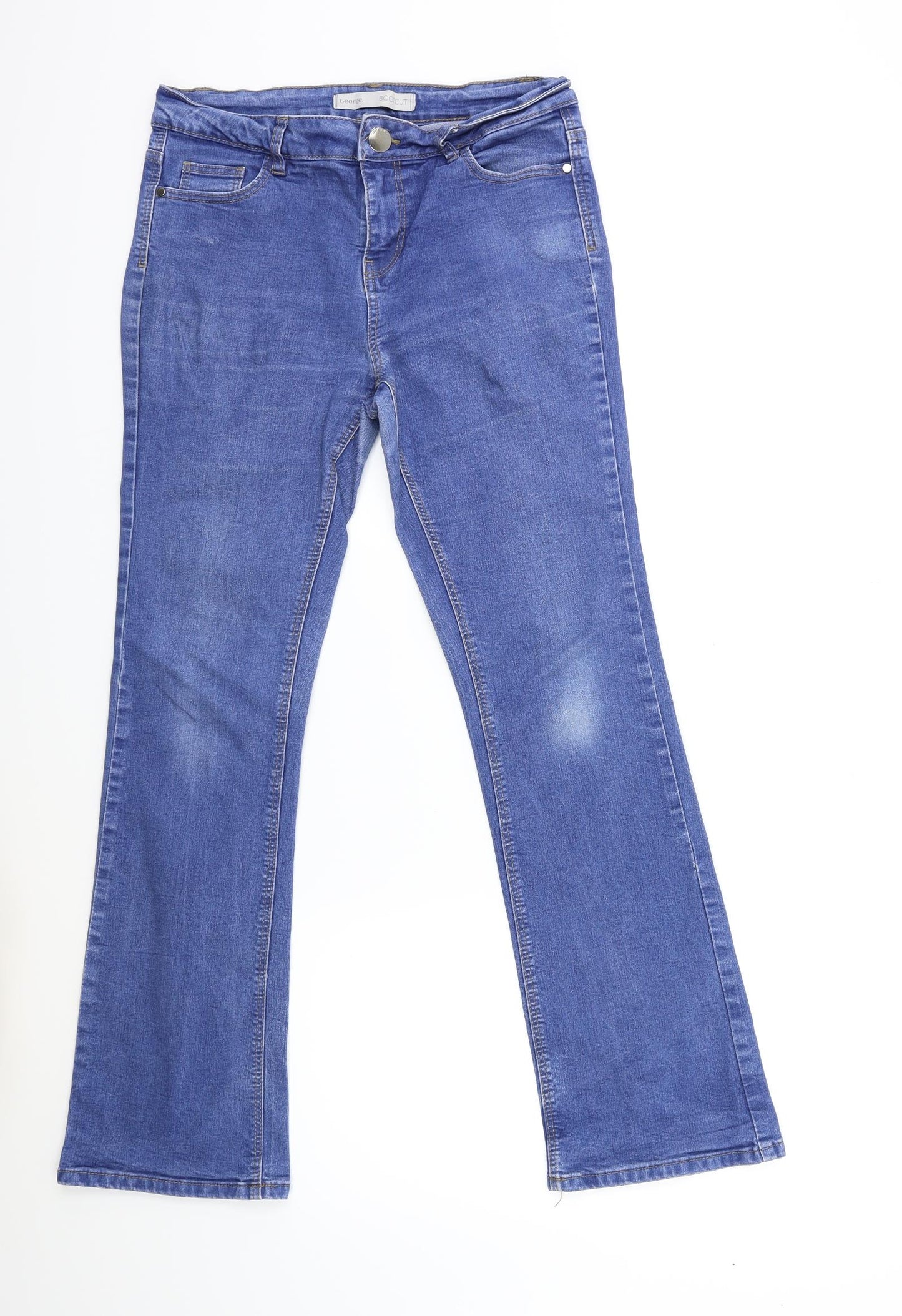 George Womens Blue  Denim Flared Jeans Size 10 L28 in