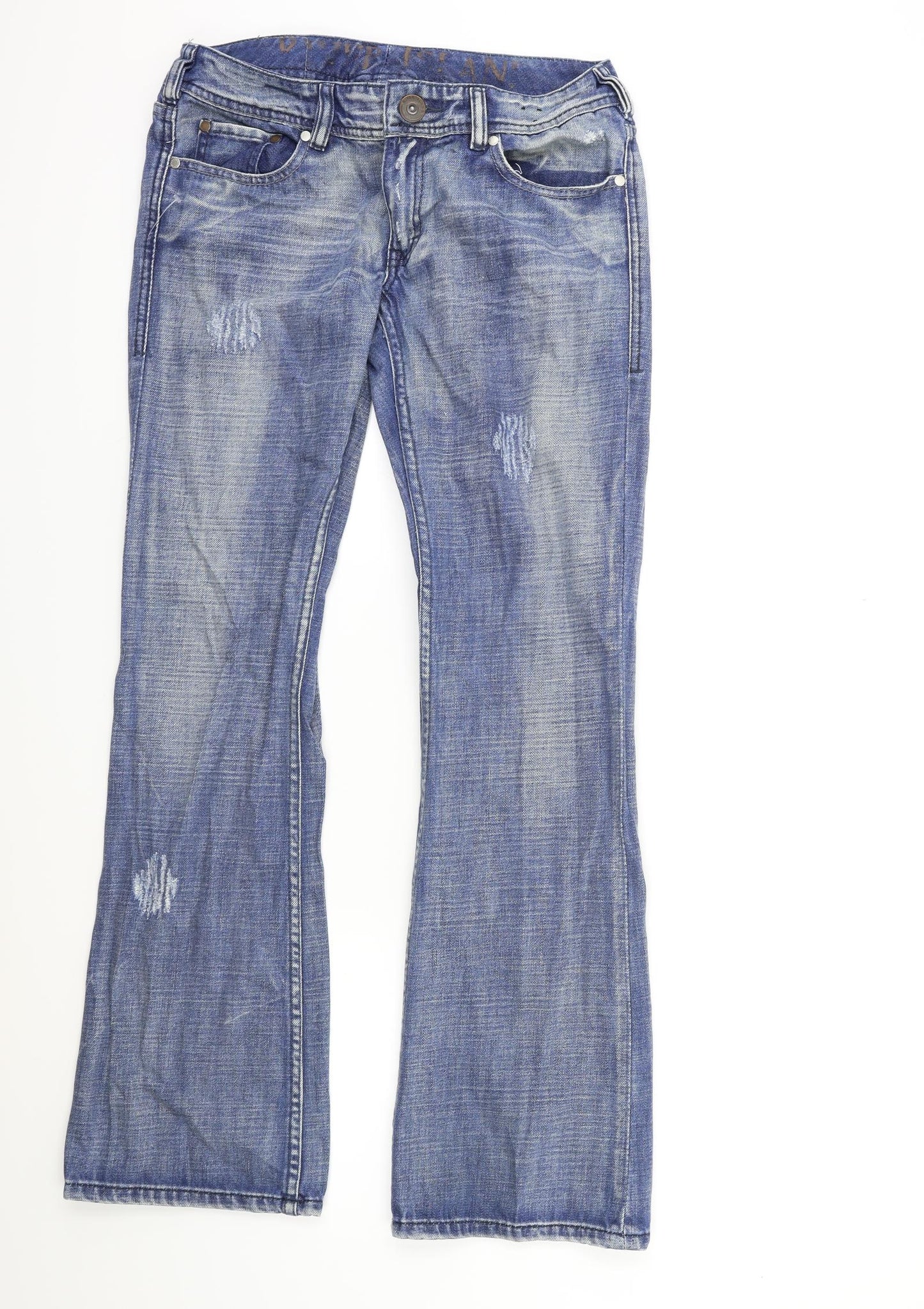 River Island Womens Blue  Denim Flared Jeans Size 12 L30 in