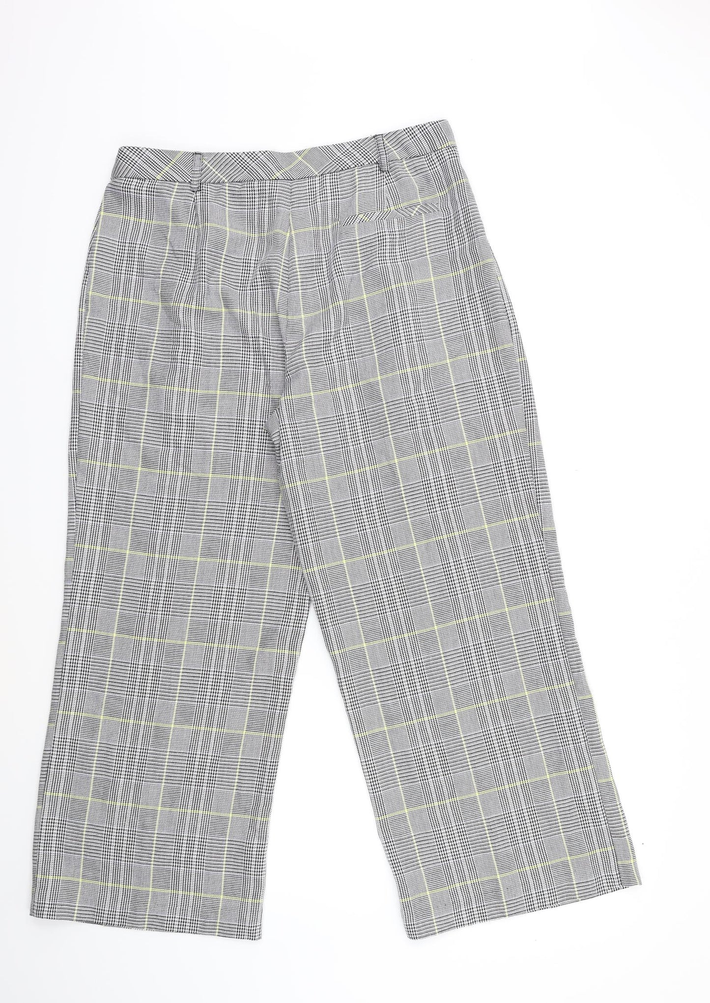 Primark Womens Grey Check  Trousers  Size 16 L27 in