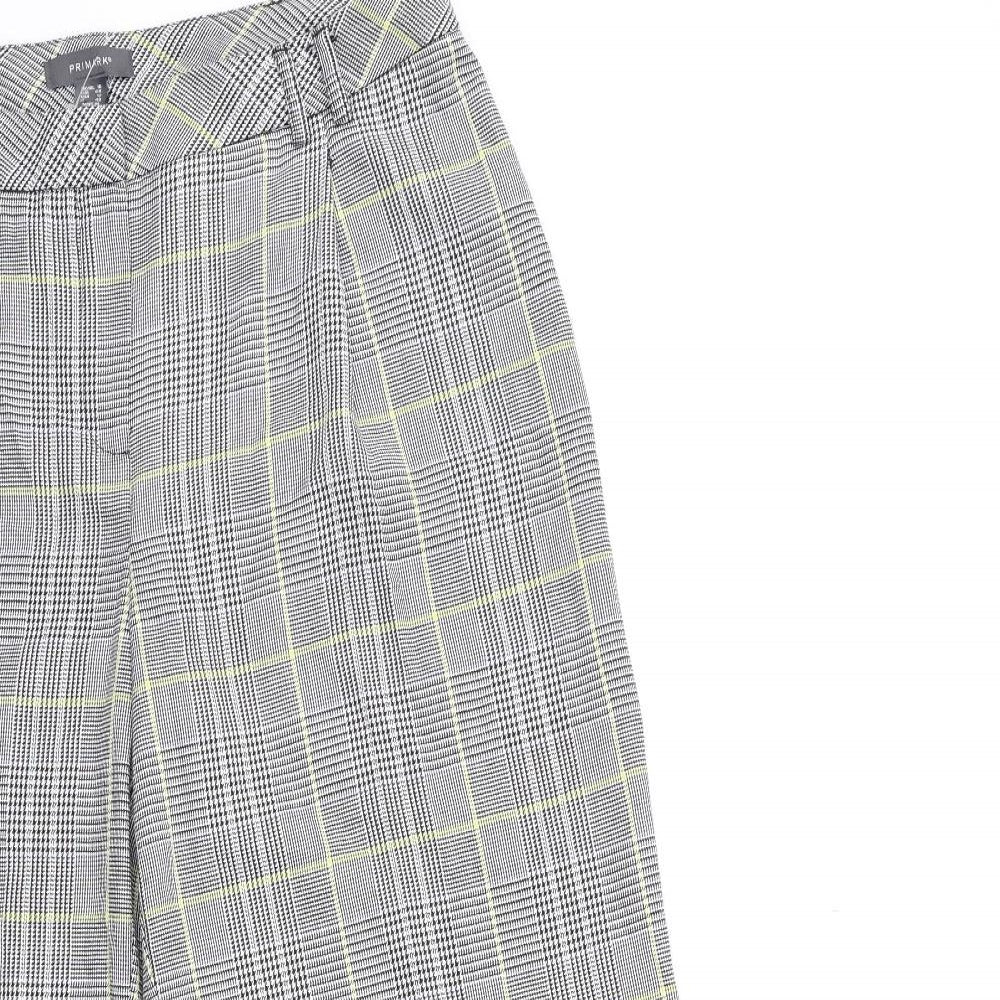 Primark Womens Grey Check  Trousers  Size 16 L27 in