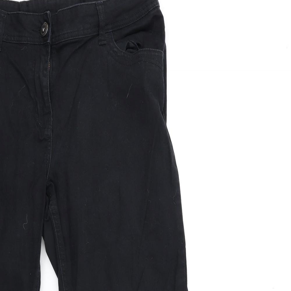 George Womens Black  Denim Straight Jeans Size 14 L27 in