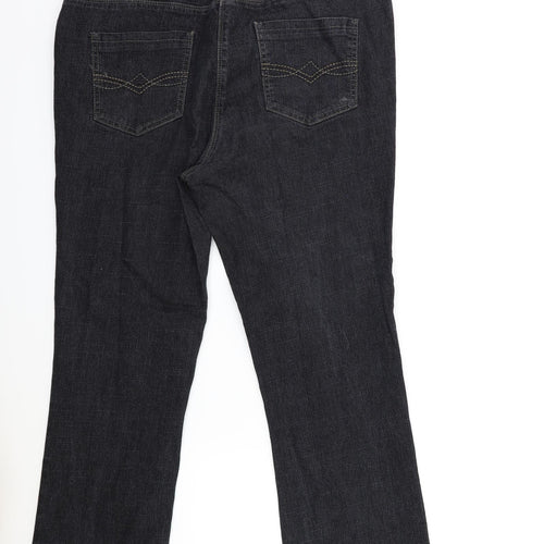 Preworn Womens Black  Denim Flared Jeans Size 14 L27 in