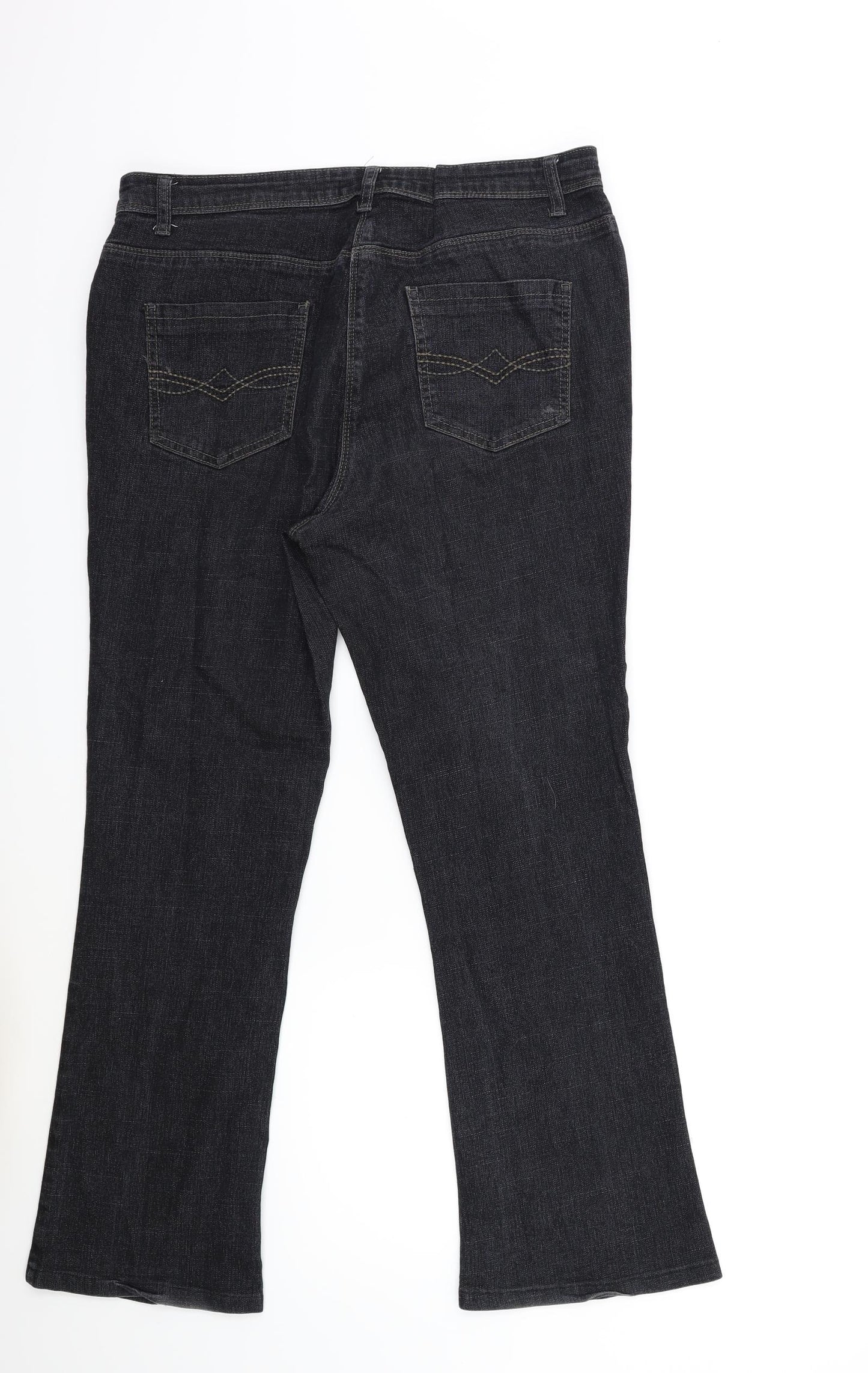 Preworn Womens Black  Denim Flared Jeans Size 14 L27 in