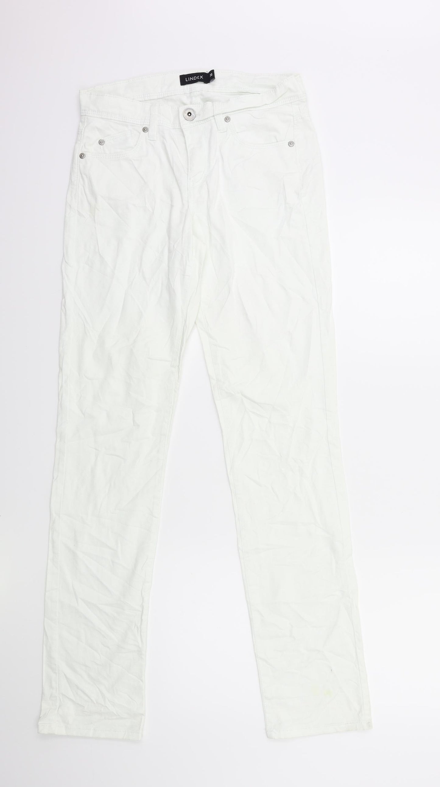 Lindex Womens White  Denim Straight Jeans Size 8 L32 in