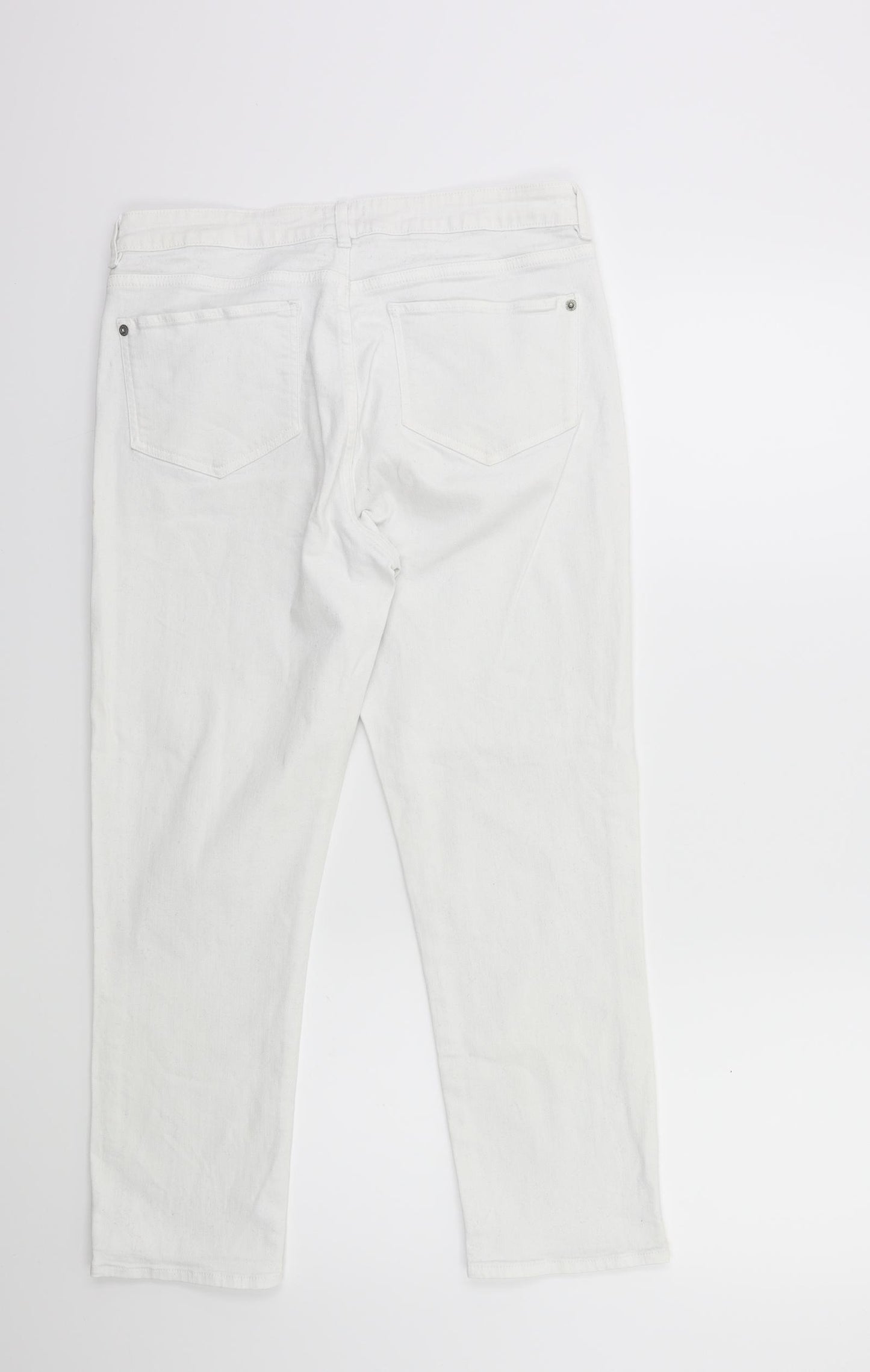 White Stuff Womens White  Denim Skinny Jeans Size 12 L24 in