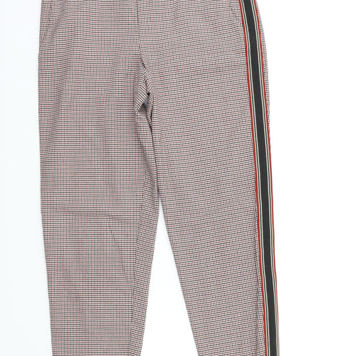 Primark Womens Red Check  Trousers  Size 8 L25 in