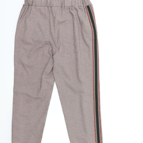 Primark Womens Red Check  Trousers  Size 8 L25 in