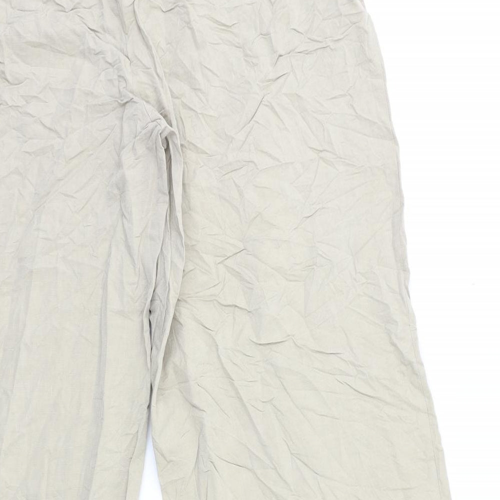 M&Co Womens Beige   Trousers  Size 16 L30 in