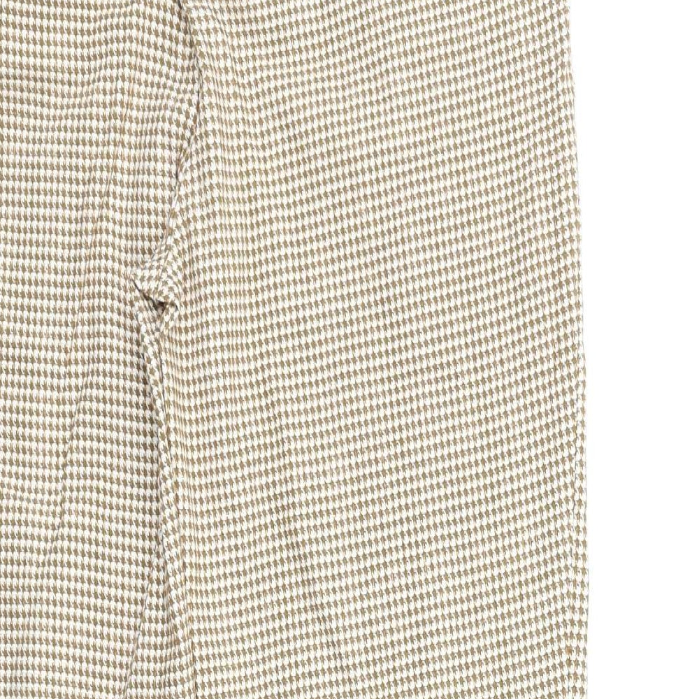 Preworn Womens Brown Houndstooth  Trousers  Size 30 in L28 in