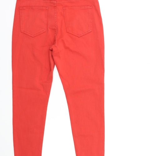 Marks and Spencer Womens Red  Knit Skinny Jeans Size 14 L26 in
