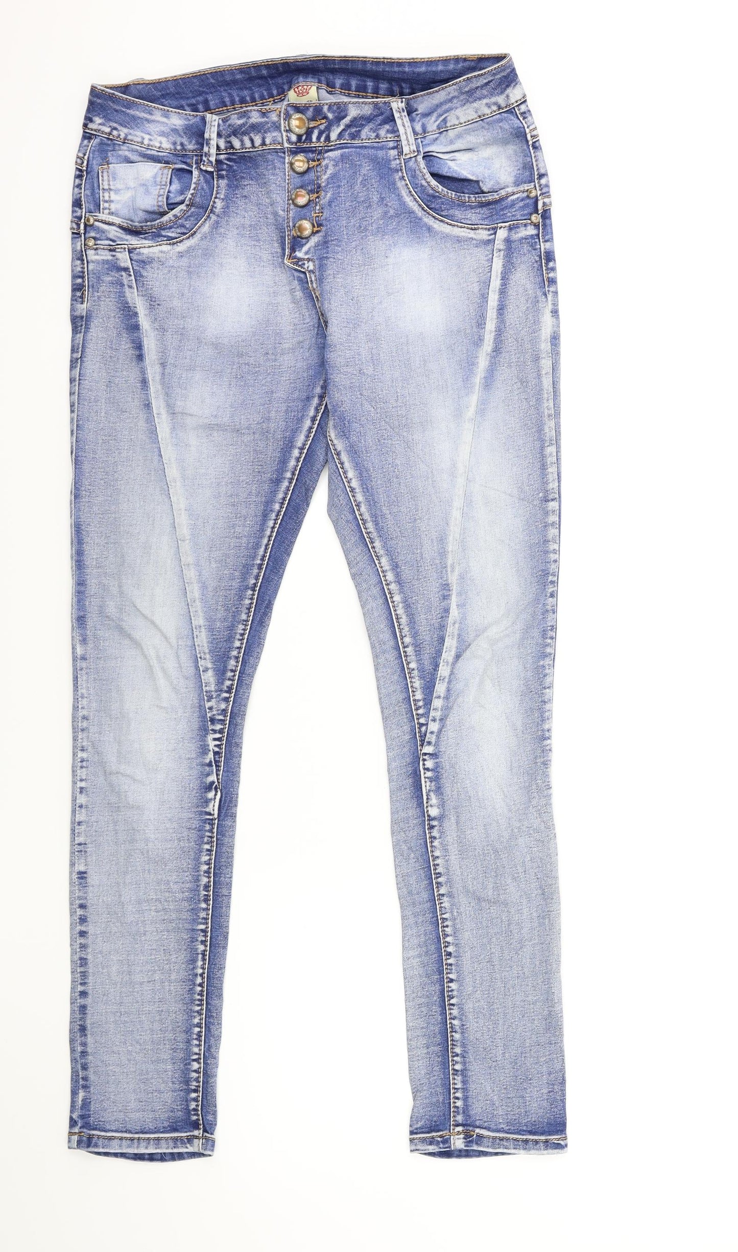 Girl VIVI Womens Blue  Denim Skinny Jeans Size 12 L29 in