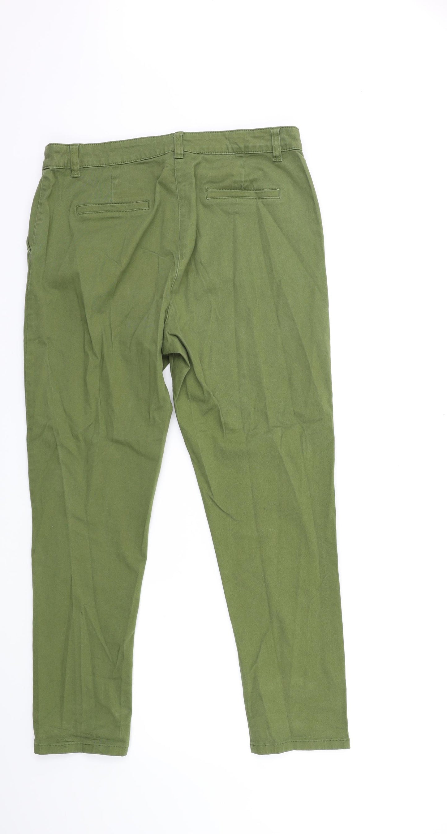 Peacocks Womens Green   Chino Trousers Size 12 L27 in