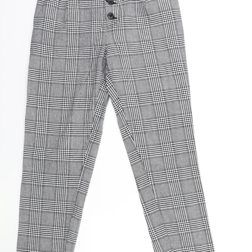 Mango Womens Grey Check  Trousers  Size S L26 in