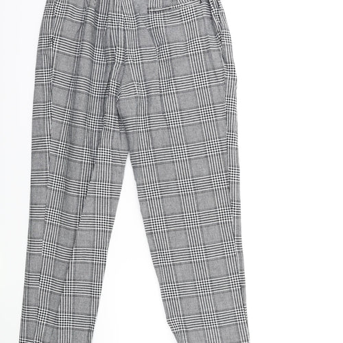 Mango Womens Grey Check  Trousers  Size S L26 in