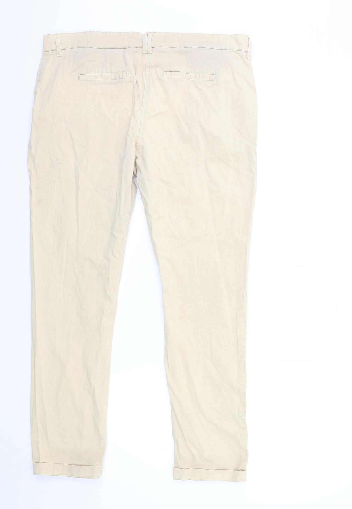 NEXT Womens Beige   Chino Trousers Size 16 L29 in