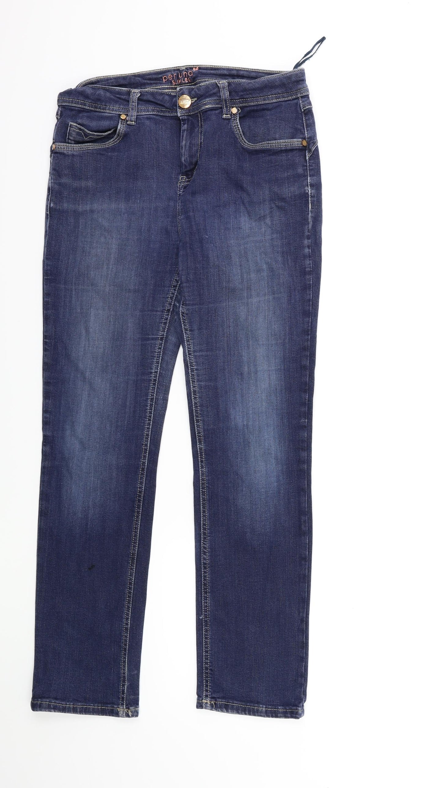Per Una Womens Blue  Denim Straight Jeans Size 30 in L27 in