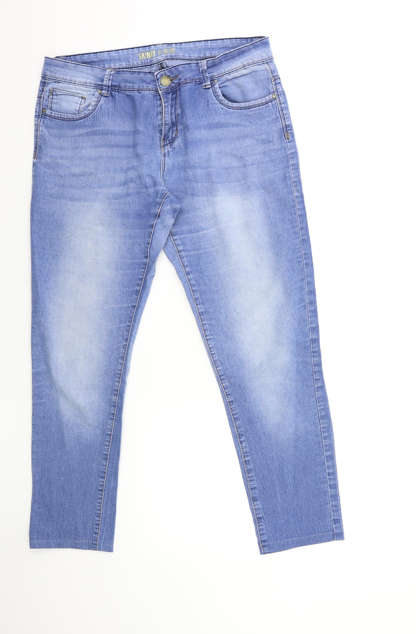 Denim & Co. Womens Blue  Denim Skinny Jeans Size 14 L27 in