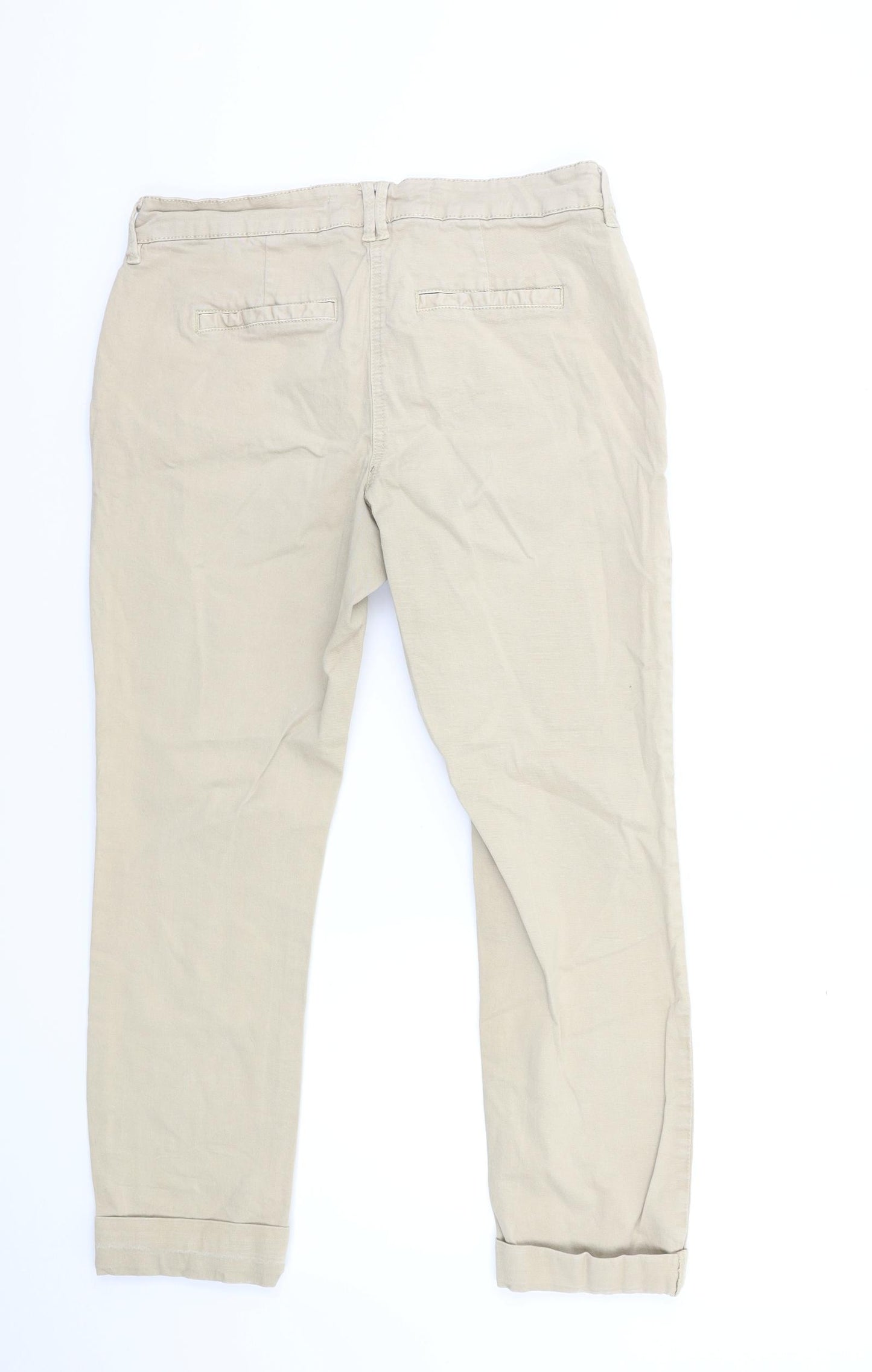 NEXT Womens Beige   Chino Trousers Size 12 L25 in