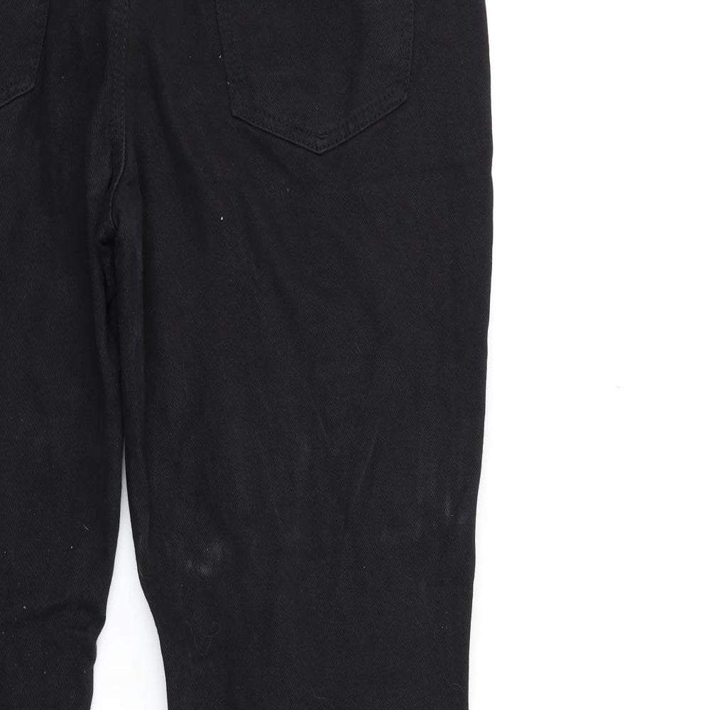 Boohoo Womens Black  Denim Mom Jeans Size 14 L25 in