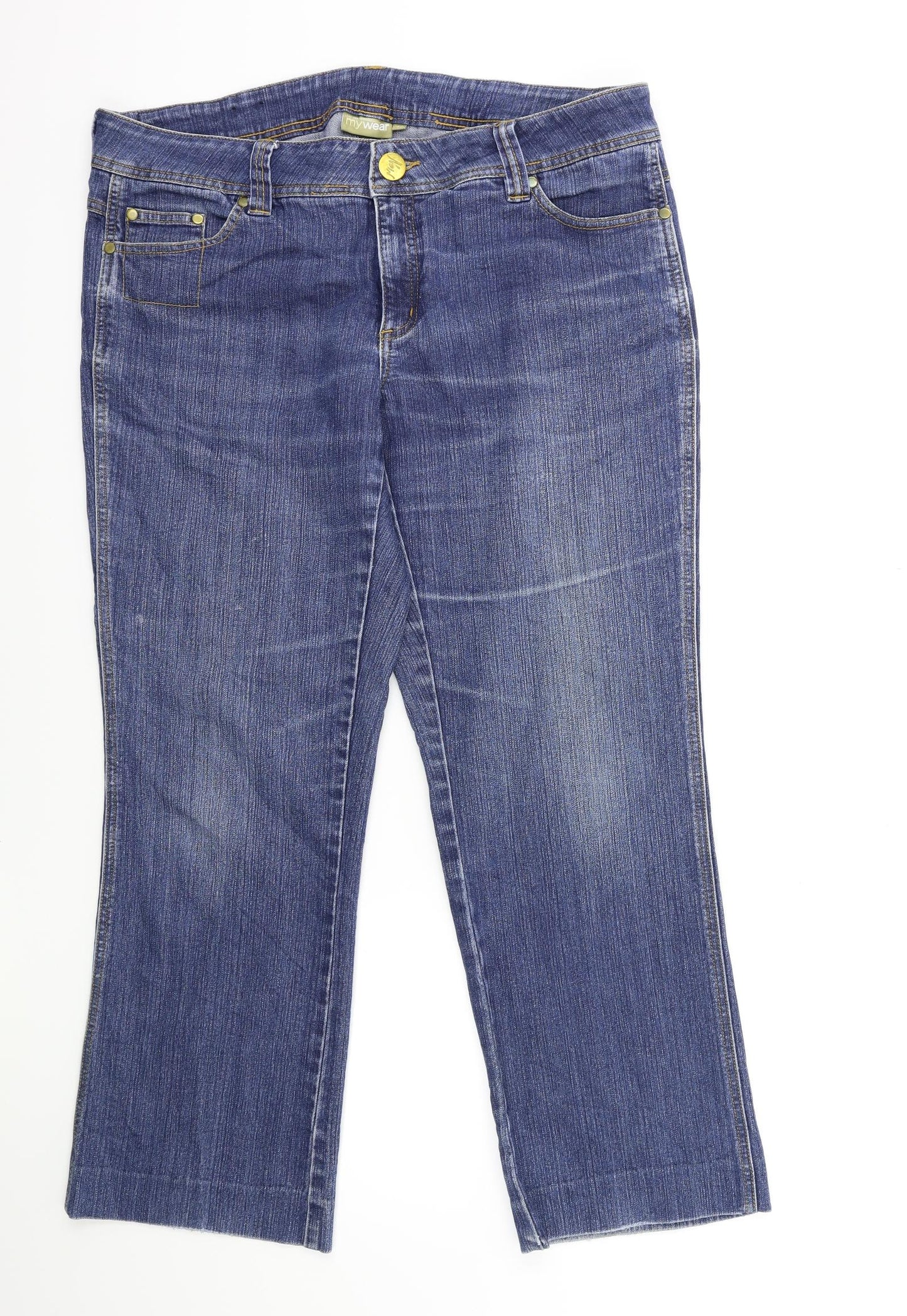 my wear Womens Blue  Denim Straight Jeans Size 18 L27 in