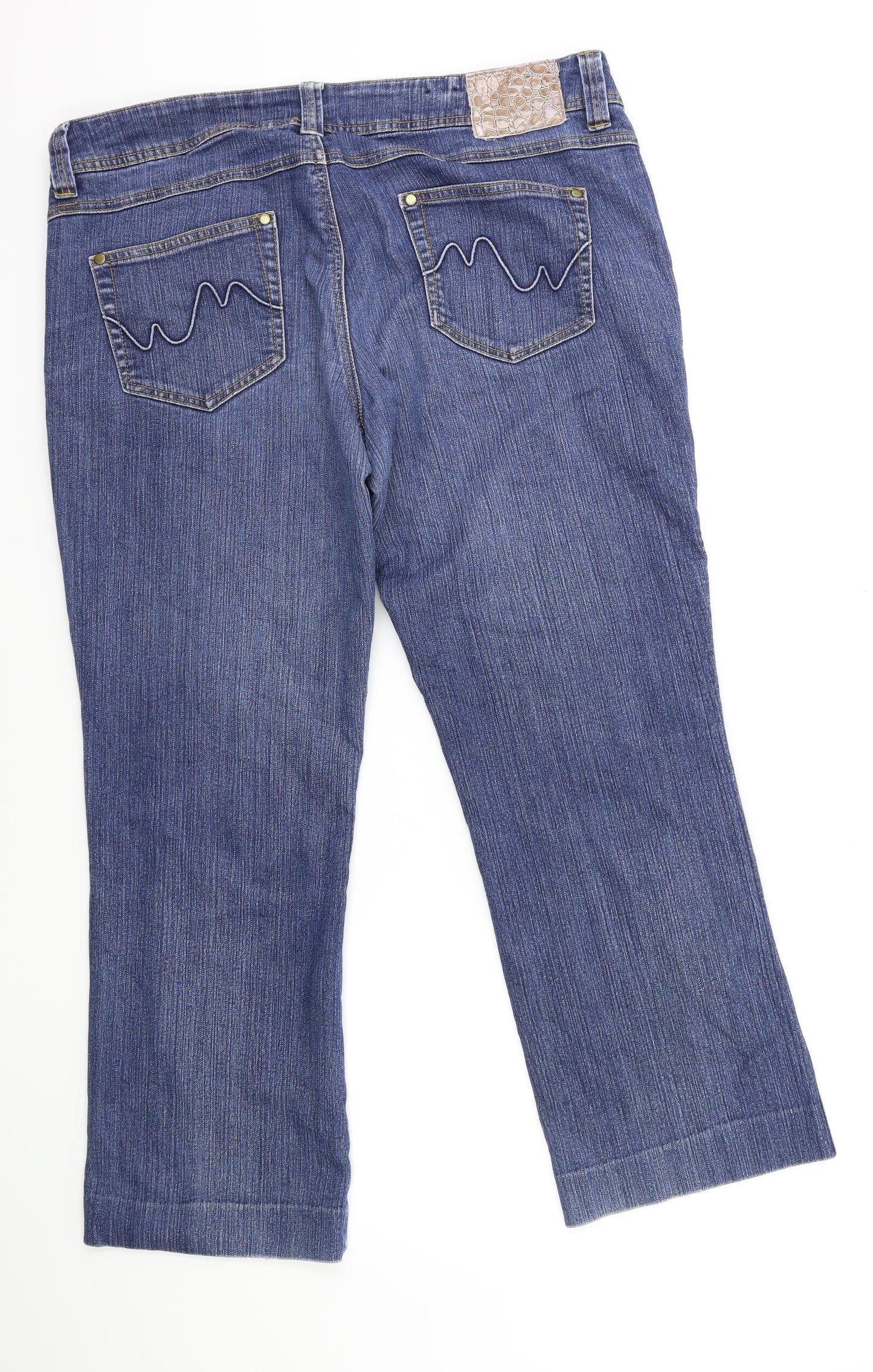 my wear Womens Blue  Denim Straight Jeans Size 18 L27 in