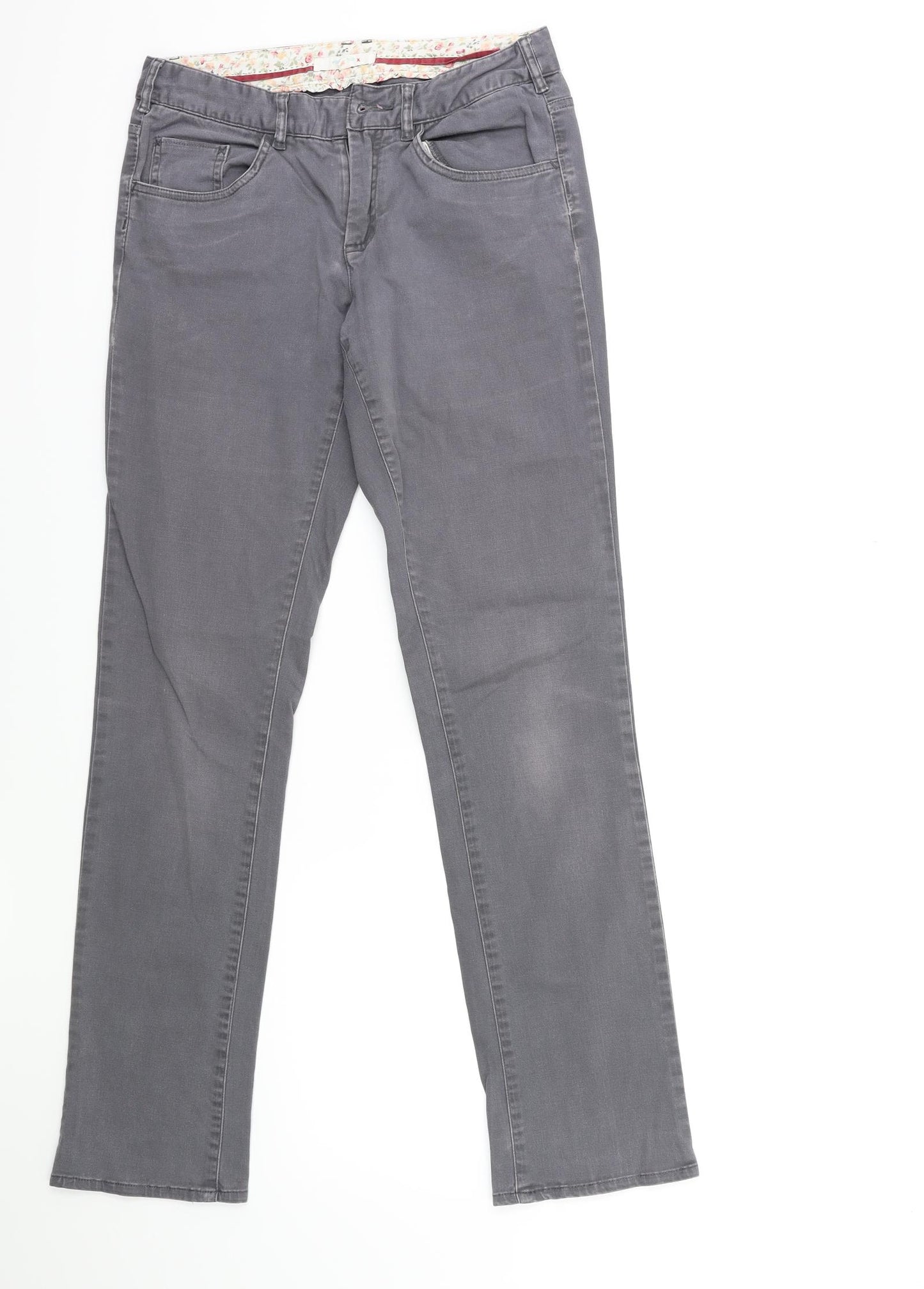 White Stuff Womens Grey  Denim Straight Jeans Size 8 L30 in