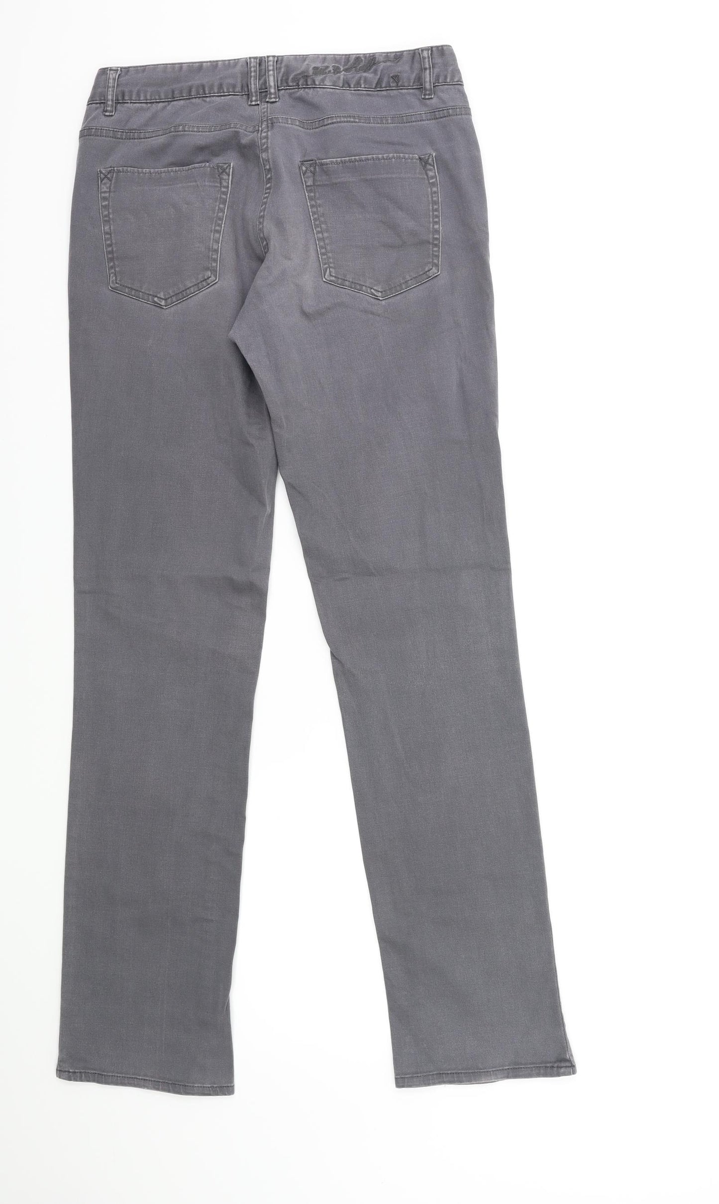 White Stuff Womens Grey  Denim Straight Jeans Size 8 L30 in