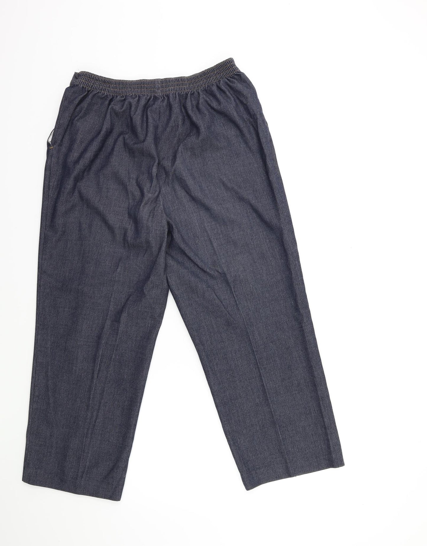 Marks and Spencer Womens Blue   Cropped Trousers Size 14 L29 in