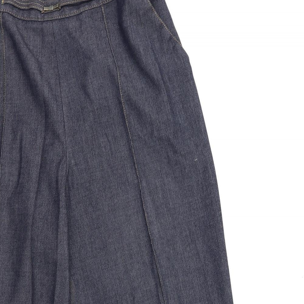 Marks and Spencer Womens Blue   Cropped Trousers Size 14 L29 in