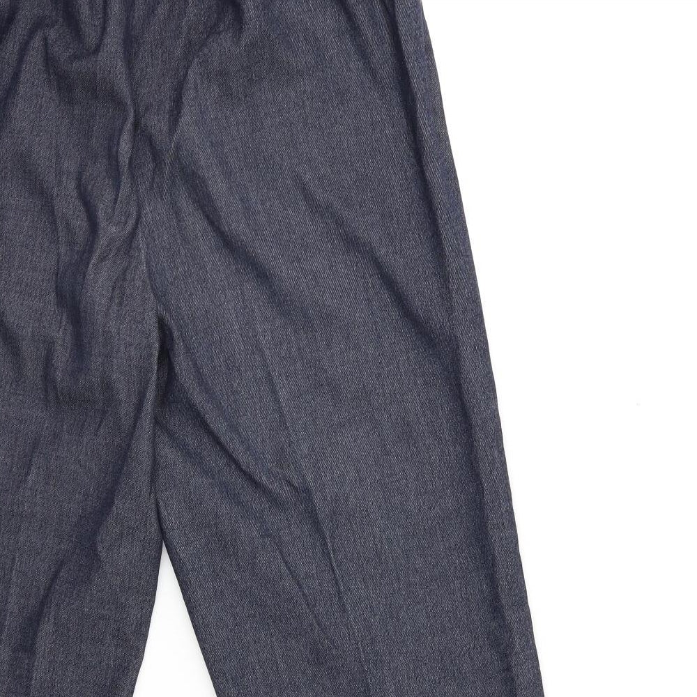 Marks and Spencer Womens Blue   Cropped Trousers Size 14 L29 in