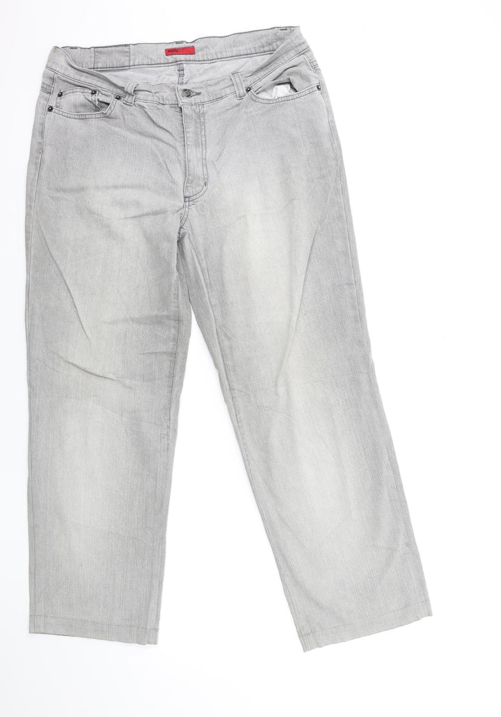 Angels Womens Grey Denim Straight Jeans Size 32 in L28 in