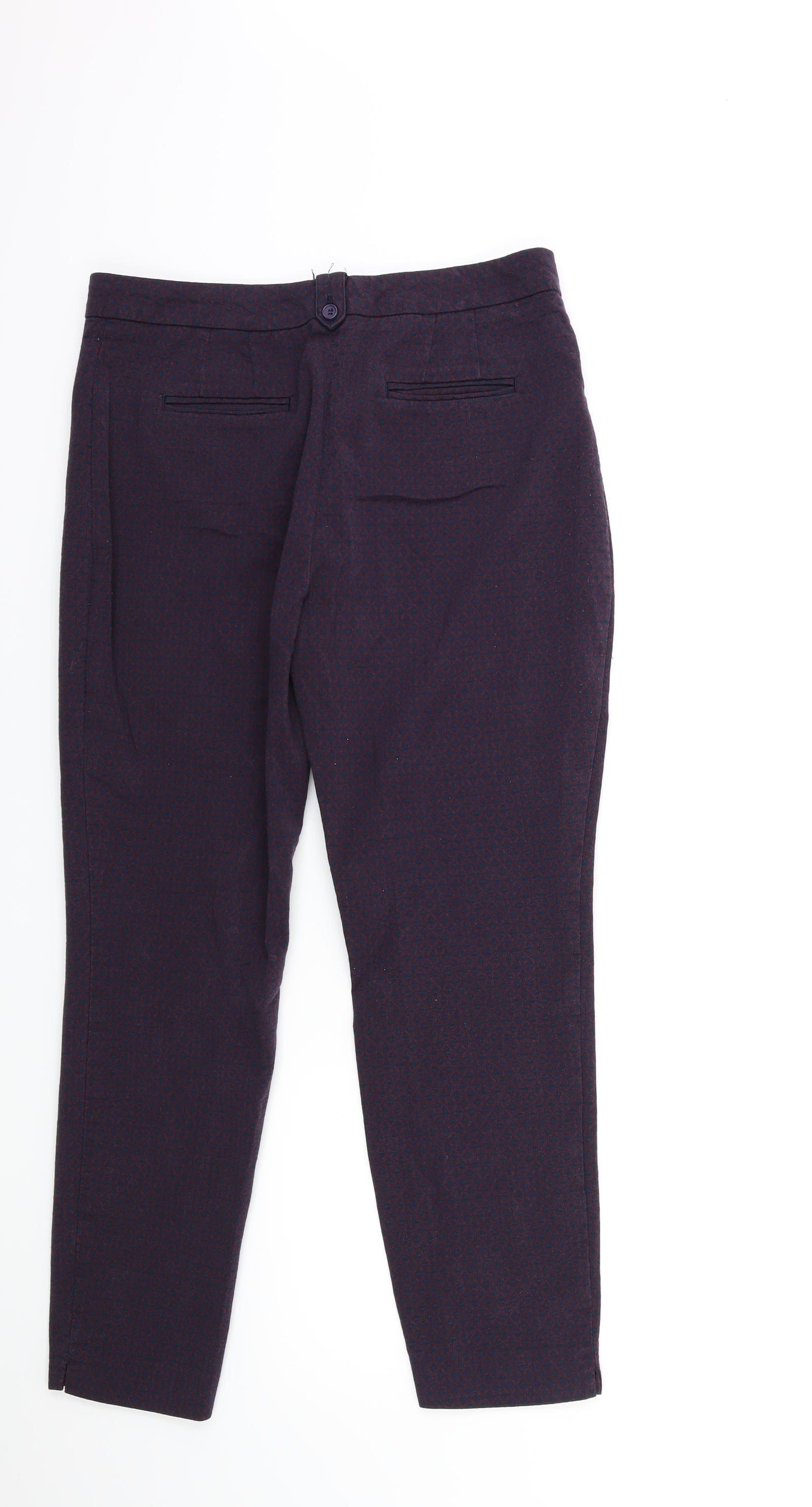 Phase Eight Womens Blue Geometric  Trousers  Size 14 L26 in