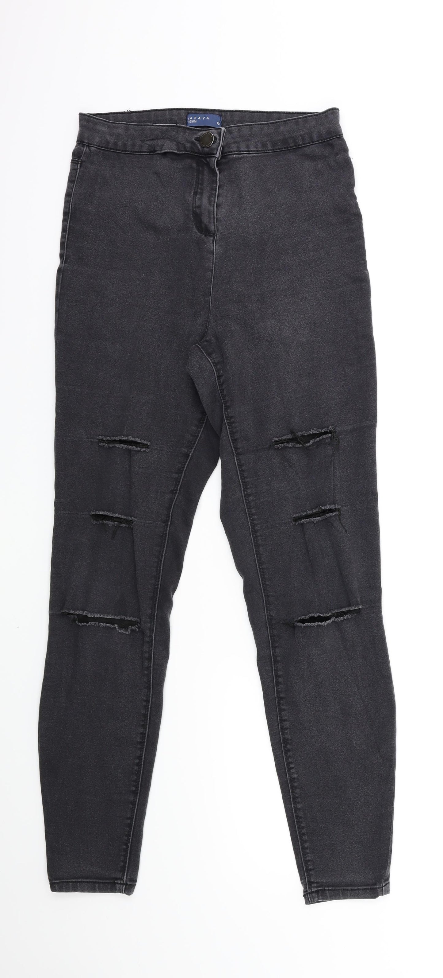 Papaya Womens Grey  Denim Skinny Jeans Size 10 L26.5 in