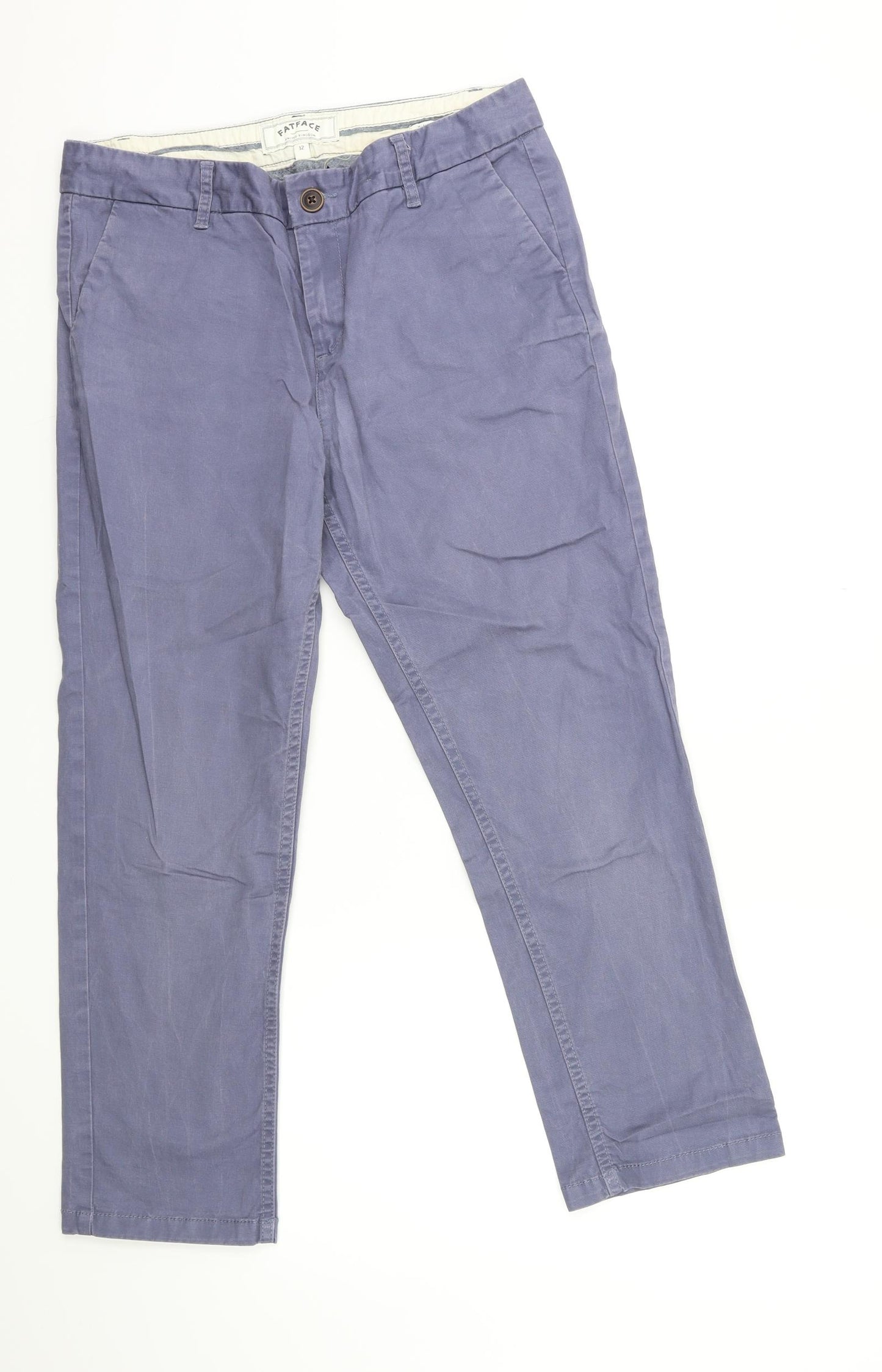 Fat Face Womens Grey   Chino Trousers Size 12 L25 in