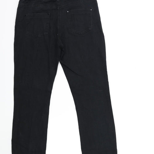 M&Co Womens Black  Denim Straight Jeans Size 12 L27 in